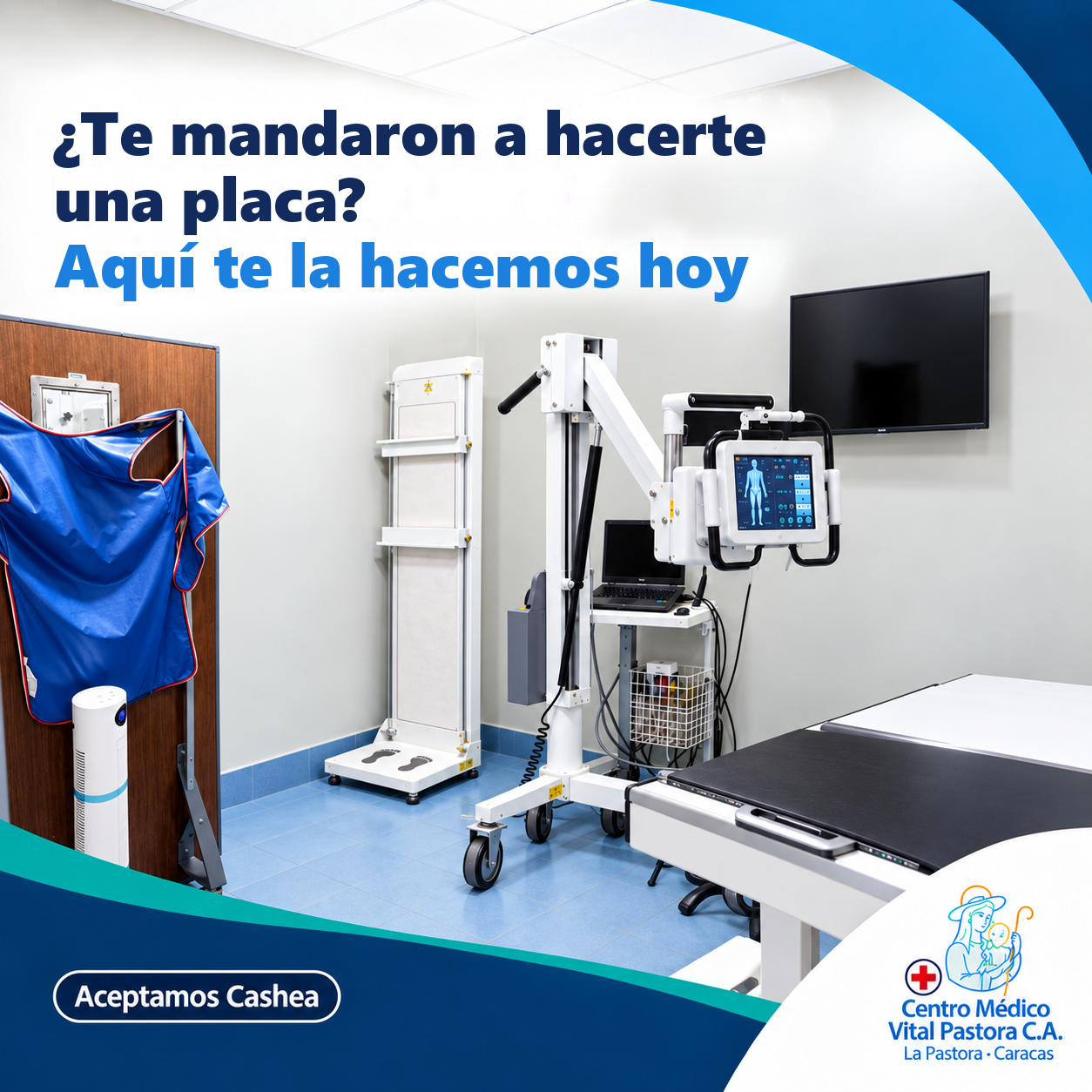 Sala de rayos X digital del Centro Médico Vital Pastora — Aquí te la hacemos hoy